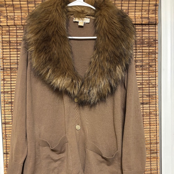 Women’s Michael Kors Faux Fur Cardigan Size L - Picture 6 of 16